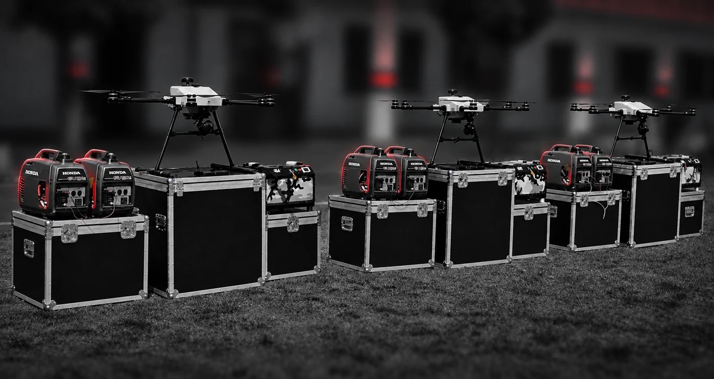 Graphic treatment: KapYah tethered aircraft with ground power equipment