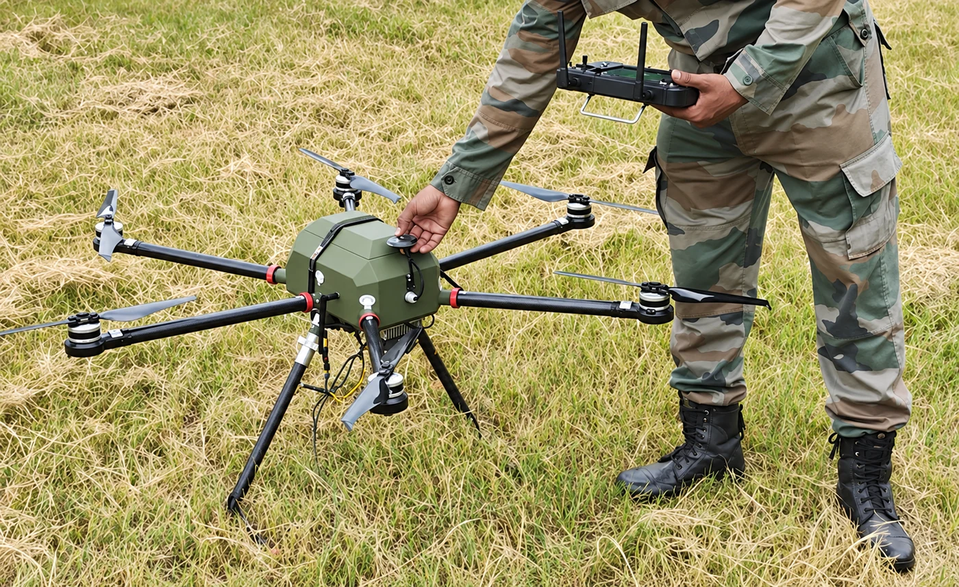 KapYah aircraft being prepared by a field operator in a grass field